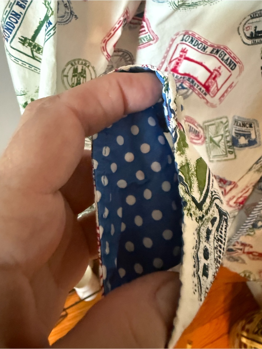 Talbots Modern Classic Shirt in Passport Stamps L - Picture 8 of 13